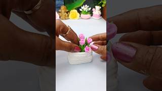 Mini Tulip Bucket 🌷🪣 | Cutest Clay Flower DIY Ever! | Satisfying &amp; Aesthetic Handmade Art #diy