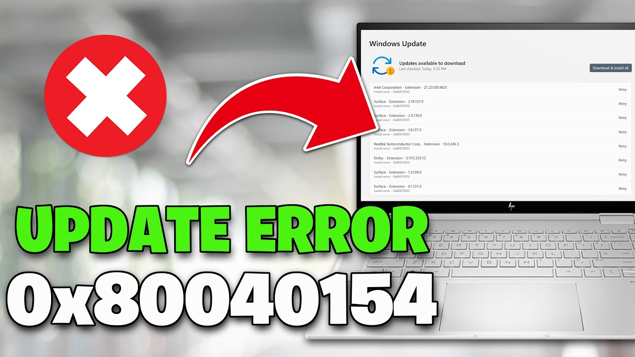 Windows 11 Update Error 0x80040154 FIX