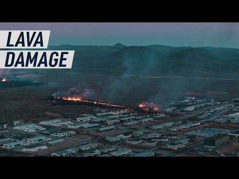 Drone footage shows Iceland volcano eruption’s damage on Grindavík