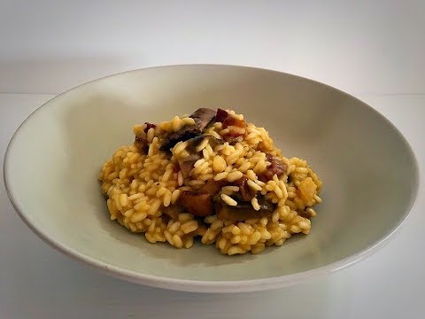 Arroz cremoso con jamón ibérico y setas