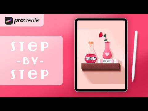 Procreate Step by Step Tutorial - Love Shelf - Draw With Me - iPad Art
