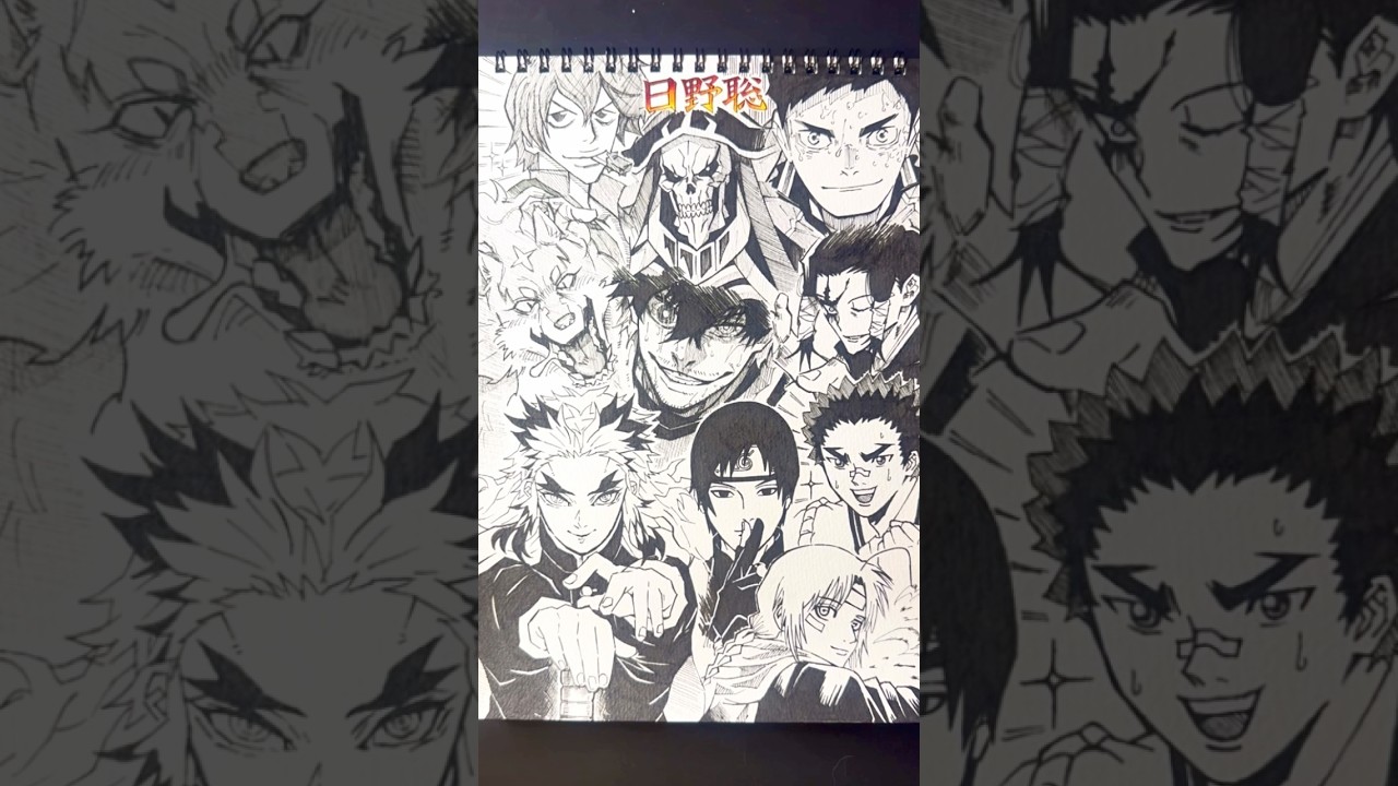 Drawing characters!!🔥(CV: 日野聡)  #日野聡 #声優 #一発描き