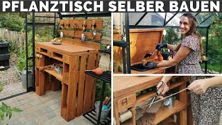 Pflanztisch - Gartentisch selber bauen - DIY Anleitung - Paletten Tisch - Garten Deko Gestaltung
