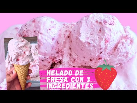 Helado de fresa casero con solo 3 ingredientes