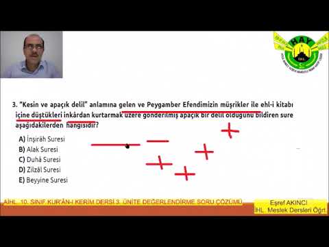 10 KURAN 3. ÜNİTE DEĞ. SORU ÇÖZÜMÜ