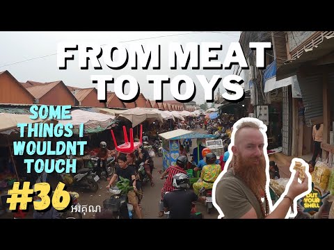 LOCAL STREET MARKET!!! Phsar Leu Thom Thmey Market, Siem Reap