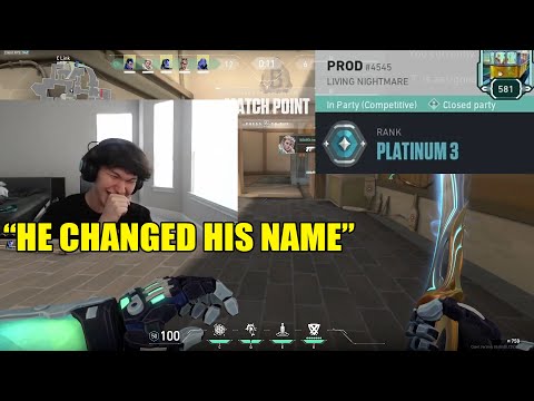 Sinatraa reacts to PROD Plat 3 rank - PROD gets Plat 3 rank in new valorant ACT