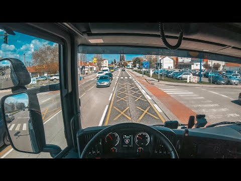 Driving Scania R410 POV -  Breclav Czech Republic 4K