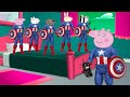 Five Little Peppa Pig Captain America Jumping On The Bed Song Lyrics Nursery Rhymes
