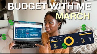MARCH BUDGET WITH ME | new budget setup, financial reset + money goals 💰