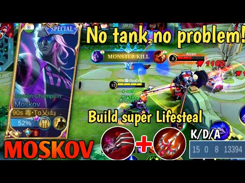 Moskov Emblem and Build Super Lifesteal | Build Top 1 Global Moskov | Moskov Best Build 2022 | MLBB