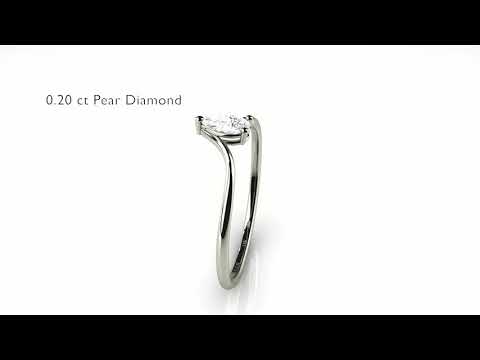 Minimal Pear 0.20ct White Gold Diamond Ring