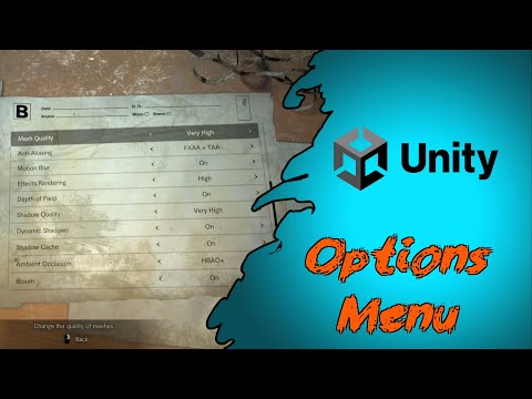 Make an Options Menu in Unity