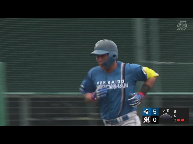 【ファーム】公式戦初アーチ!! ファイターズ・明瀬諒介 レフトへの2ランホームラン!!   2024年7月10日 千葉ロッテマリーンズ 対 北海道日本ハムファイターズ