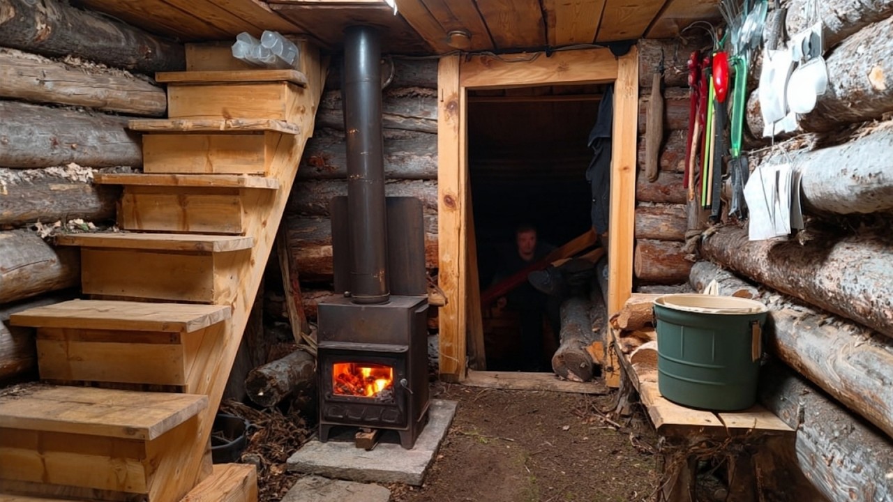 Man Builds SECRET UNDERGROUND CABIN in the Forest | Start to Finish by @RuslaninTheWoods