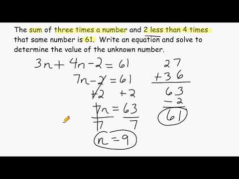 Using Algebra To Solve Word Problems