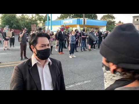 Antifa harass random Asian thinking he's Andy Ngo