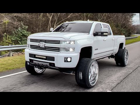 SKETCHIEST DURAMAX ON 16 wides with 2” and 3” wheel spacers!