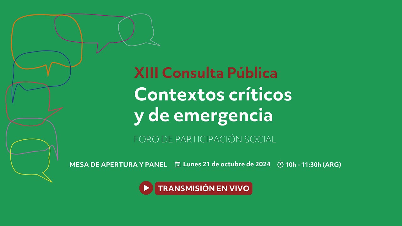 XIII Consulta Pública - Contextos críticos y de emergencia