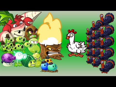 How Many Plant Can Destroy 50 Zombie Chicken Vs 50  Turkey - Zombie PvZ 2 Discovery