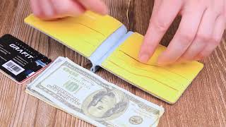 Чудовий шкіряний затискач комбі двох кольорів Серце Grande Pelle 16715 жовто-блакитний