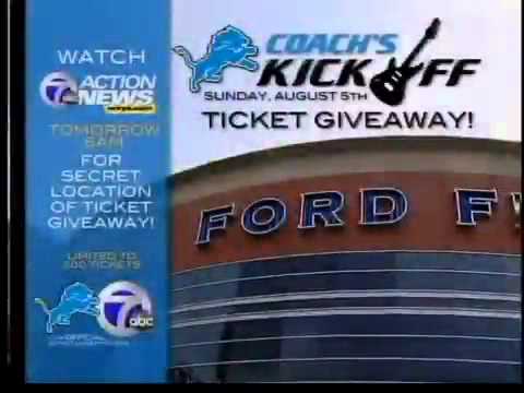 Detroit Lion's Coach's Kickoff Ticket Giveaway