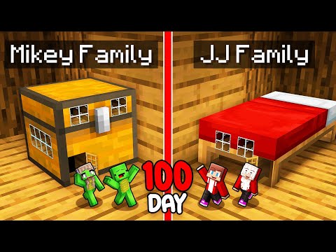 Mikey Family and JJ Family Survive 100 Days inside CHEST vs BED in Minecraft (Maizen)