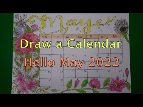 How to draw May Flowers Calendar 2022 easy step by step #calendar #flowers #flower #2022 #may #maj