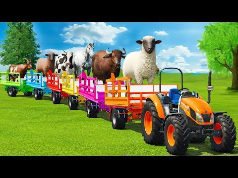 LOAD NEW BUFFALO, HORSES, SHEEPS, COWS, GOATS & TRANSPORT WITH NEW HOLLAND TRACTORS - FS25
