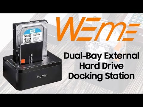 Dual-Bay RGB Hard Drive Docking Station with Offline Clone Function, 2x20TB USB 3.0 SATA HDD/SSD Duplicator Dock, UASP & Trim Support, Plug & Play for 2.5/3.5 Inch HDD/SSD, Includes USB-A to C Cable video review thumbnail