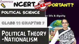 Political Theory: Nationalism | English | NCERT Class 11 Political Science Chapter 7