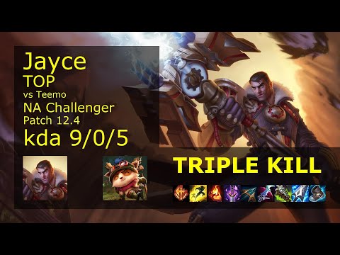 Jayce vs Teemo Top - NA Challenger 9/0/5 Patch 12.4 Gameplay