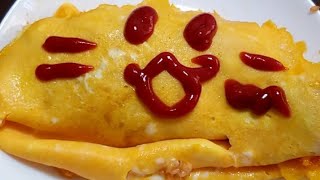 2019/11/10 【自炊】昼ごはんのオムライスをひっくり返してみた【実写】