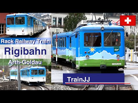 🇨🇭 4K RigiBahn Arth-Goldau Switzerland | Rack Railway trains Switzerland | Arth-Rigi-Bahn ARB