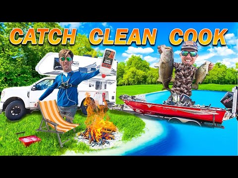 FULL TOUR of JON B's Ultimate TRUCK CAMPER Setup! (Catch Clean Cook)