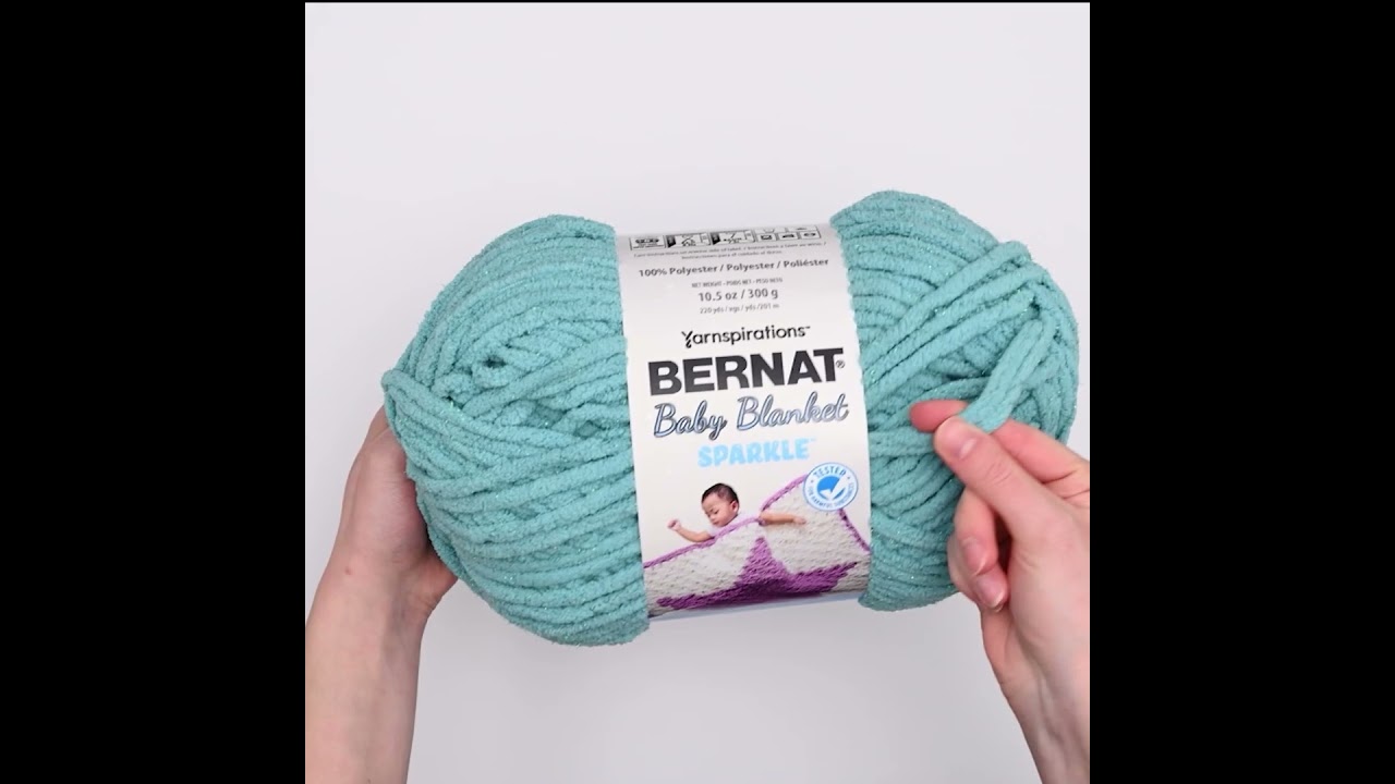 Bernat Baby Blanket Sparkle #6 Super Bulky Polyester Yarn, PLANETARY Purple Sparkle 10.5oz/300g, 220 Yards (4 Pack)