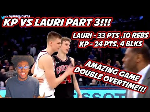 KRISTAPS PORZINGIS VS LAURI MARKKANEN! LAURI SENSATIONAL 33 PTS! KP 24 PTS 4 BLKS! DOUBLE OVERTIME!