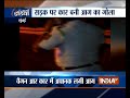 Driver manages to escape as speeding car catches fire in Mumbai