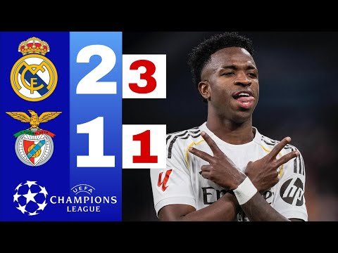 Real Madrid vs SL Benfica 2-1 AGG 3-1 Highlights & Vinicius Junior & Tchouaméni Goals 