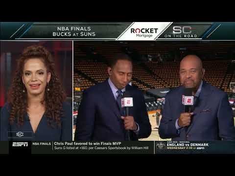 Wilbon tells Stephen A  his prediction of Game 1 NBA Finals Bucks vs Suns tonight