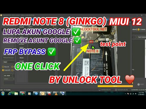 FRP BYPASS REDMI NOTE 8 (GINKGO) MIUI 12 ONE CLICK BY UNLOCK TOOL