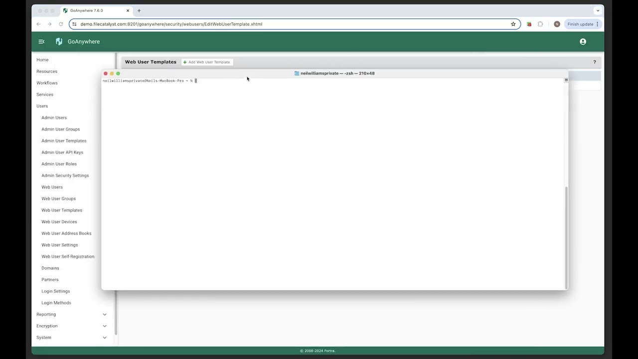 Create a Web User via GoAnywhere Rest API