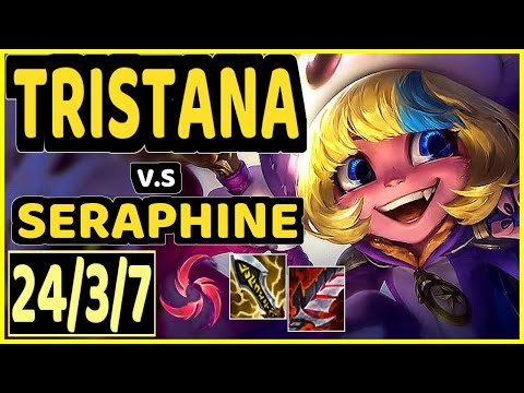 ACHUU (TRISTANA) vs SERAPHINE - QUADRAKILL 24/3/7 KDA BOTTOM ADC CHALLENGER GAMEPLAY - EUW