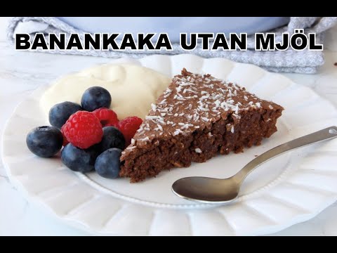 Banankaka utan mjöl, recept, baka, chokladkaka