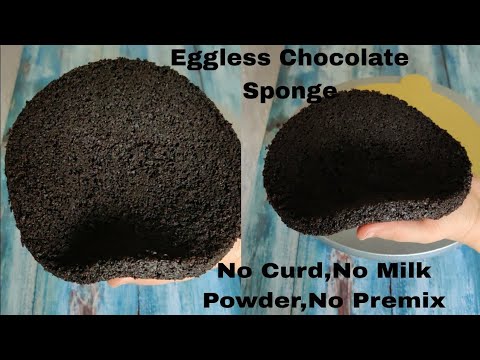 Eggless chocolate cake sponge for 1 kg cake / chocolate cake sponge recipe