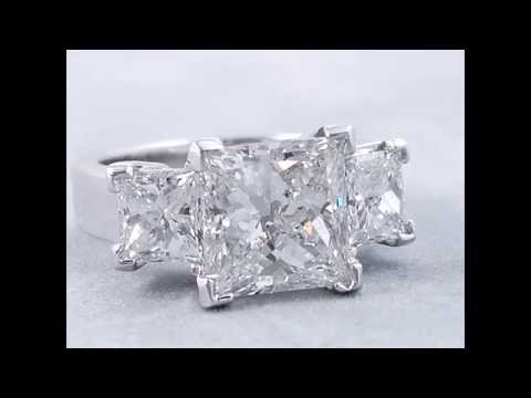 5.88 ctw Princess Cut Diamond Engagement Ring - BigDiamondsUSA