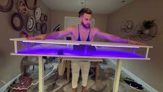 OffiGo U Shaped Electric Standing Desk with Keyboard Tray, 55 Inch Height Adjustable Desk