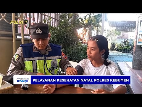 POLRES KEBUMEN GELAR PEMERIKSAAN KESEHATAN GRATIS BAGI JEMAAT USAI MISA NATAL