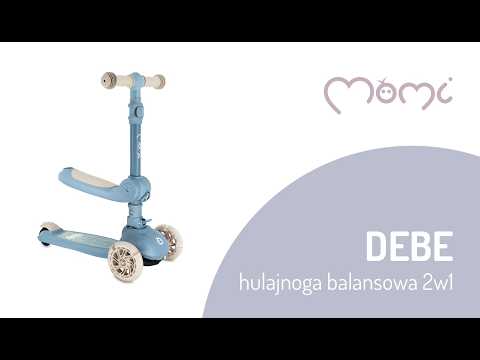 Детский самокат 2в1 MoMi DEBE с сиденьем и LED-подсветкой black Черный - фото 1 - id-p3072200697