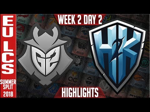 G2 vs H2K Highlights | EU LCS Summer 2018 Week 2 Day 2 | G2 Esports vs H2K Highlights